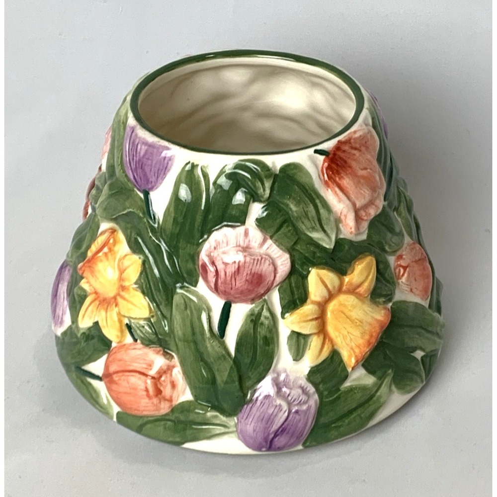 Yankee Candle Jar Shade Ceramic Floral Tulip Daffodil Spring Easter